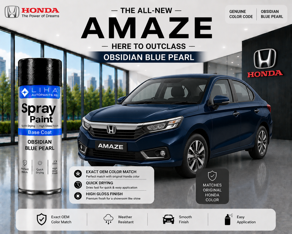 Honda Amaze Obsidian Blue Pearl Touch Up Spray Paint – OEM Color Match