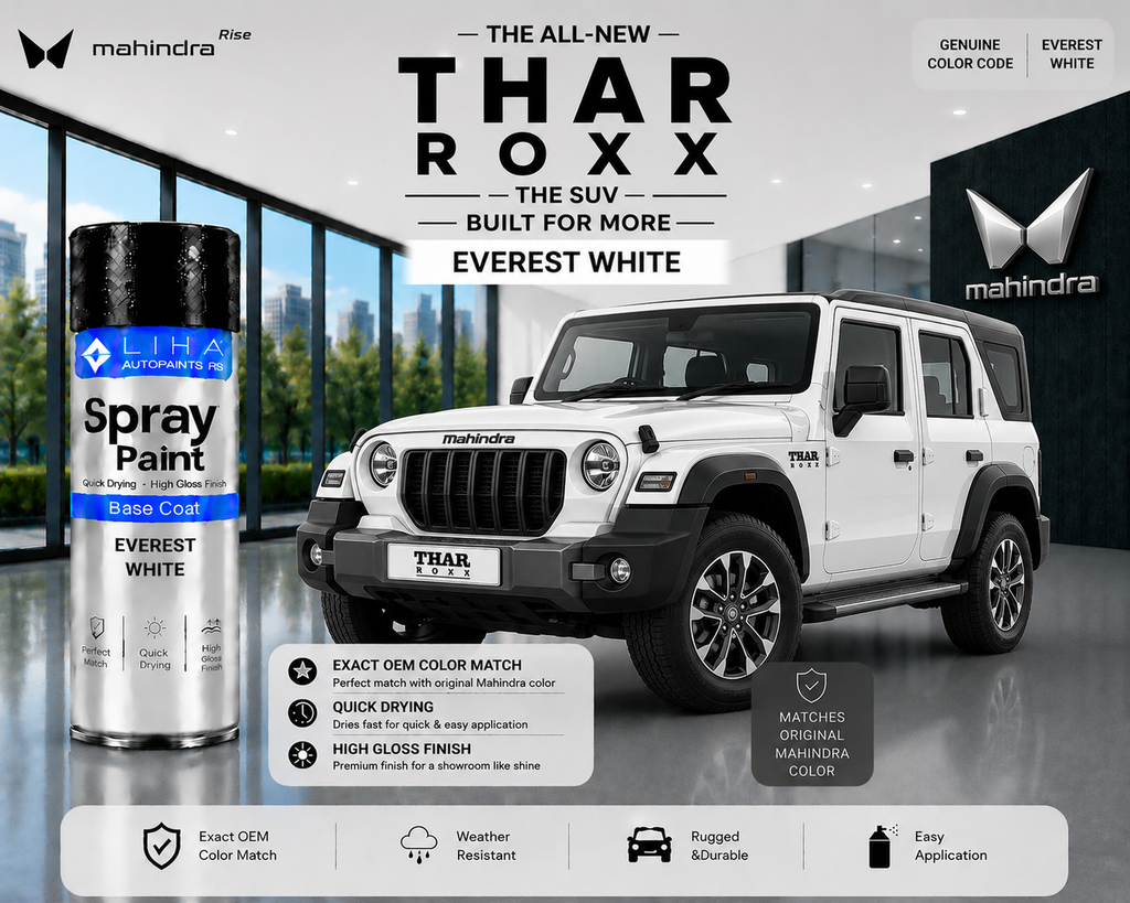 Mahindra Thar ROXX Everest White Touch Up Spray Paint – OEM Color Match