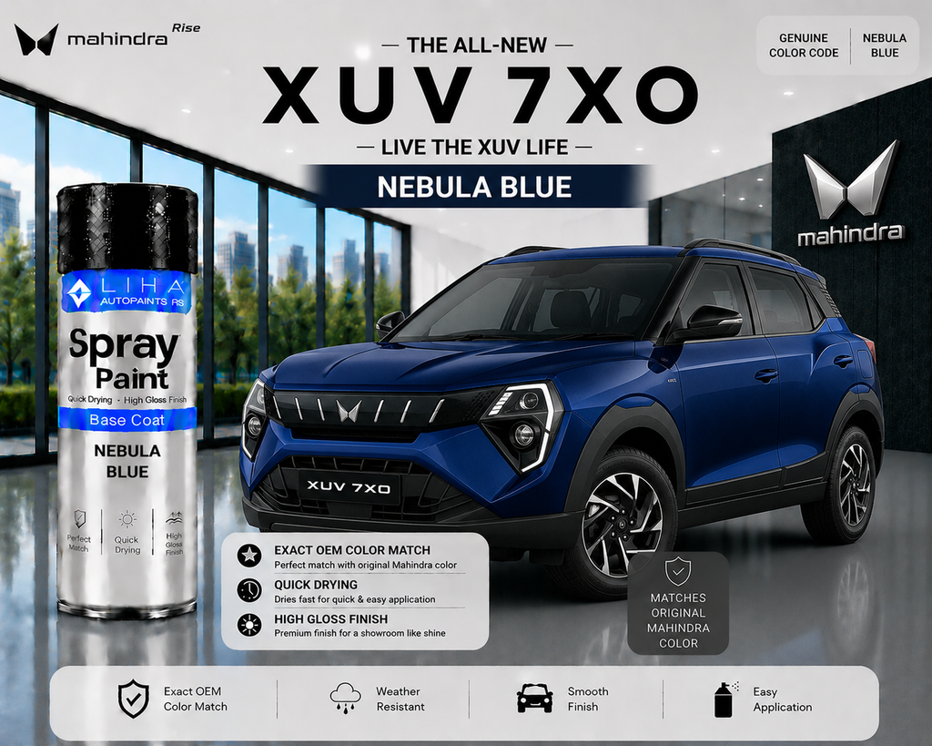 Mahindra XUV 7XO Nebula Blue Touch Up Spray Paint – OEM Color Match