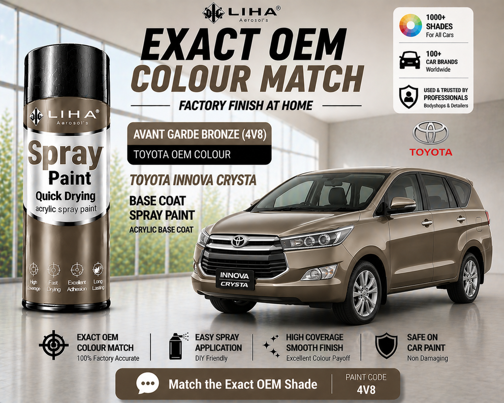 Toyota Innova Crysta Avant Garde Bronze (4V8) PU Spray Paint – OEM Factory Match Car Paint | LIHA Aerosols