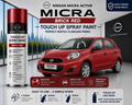 Nissan Micra Active Brick Red Touch Up Spray Paint | OEM Automotive Aerosol Paint for Scratch Repair