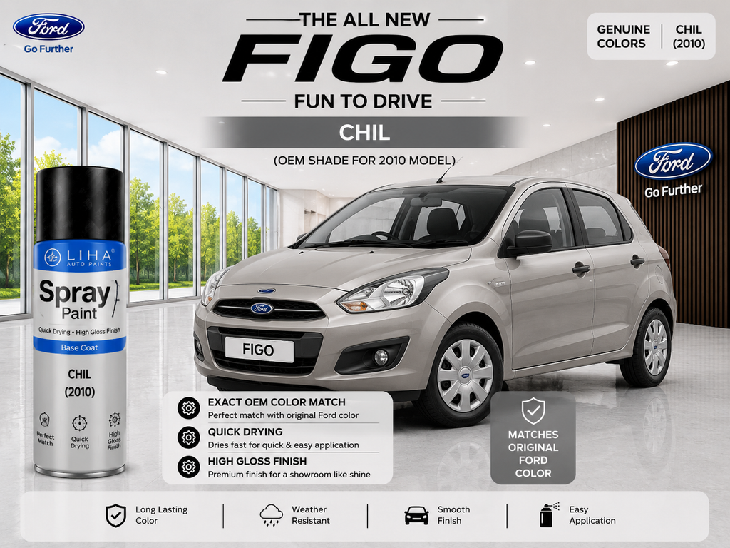Ford Figo Chill Metallic Spray Paint – OEM Factory Match Car Touch Up Paint | LIHA Aerosols 400ml