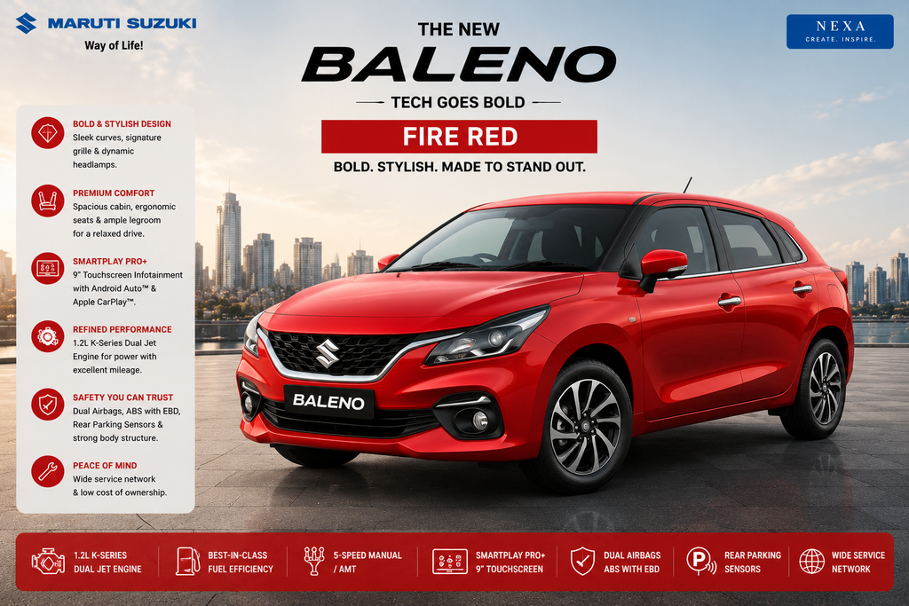 Maruti Suzuki Baleno Fire Red Touch Up Spray Paint – OEM Color Match