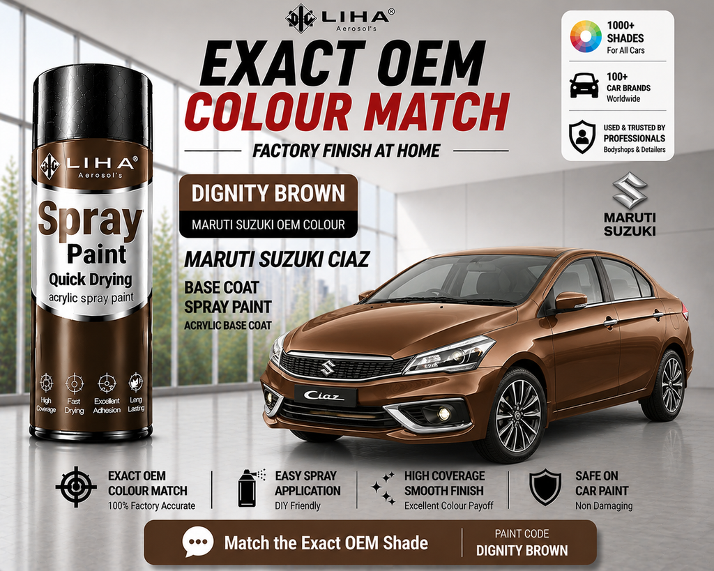 Maruti Suzuki Ciaz Dignity Brown Touch Up Spray Paint | OEM Automotive Aerosol Paint for Scratch Repair