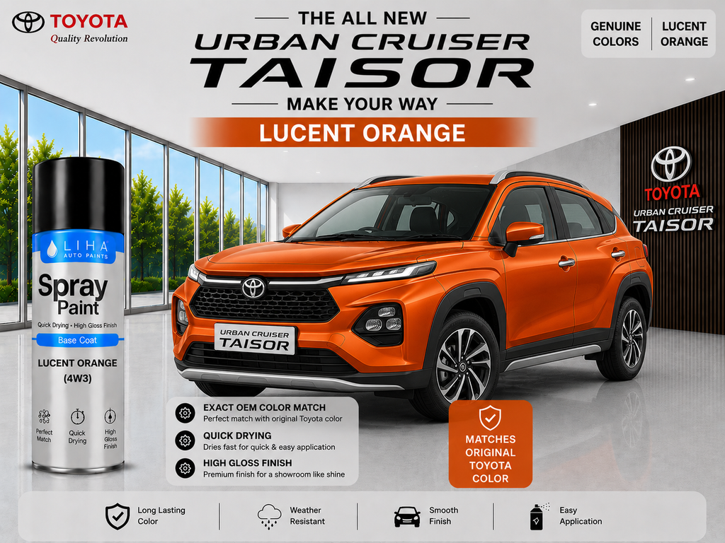 Toyota Urban Cruiser Taisor Lucent Orange Spray Paint – OEM Factory Match Car Touch Up Paint