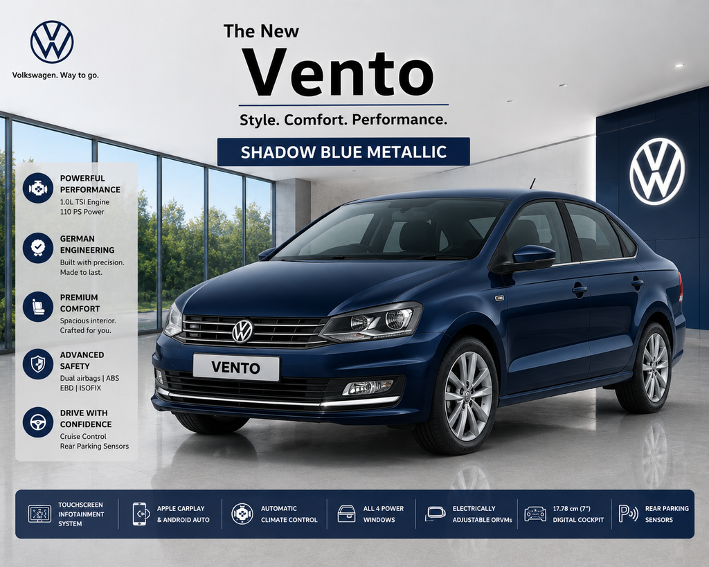 Volkswagen Vento Shadow Blue Metallic Touch Up Spray Paint