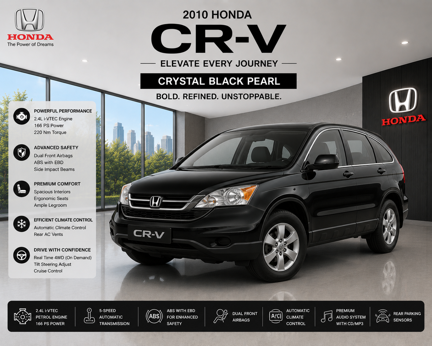 Honda CR-V Crystal Black Pearl Touch Up Spray Paint | OEM Pearl Black Automotive Aerosol Paint