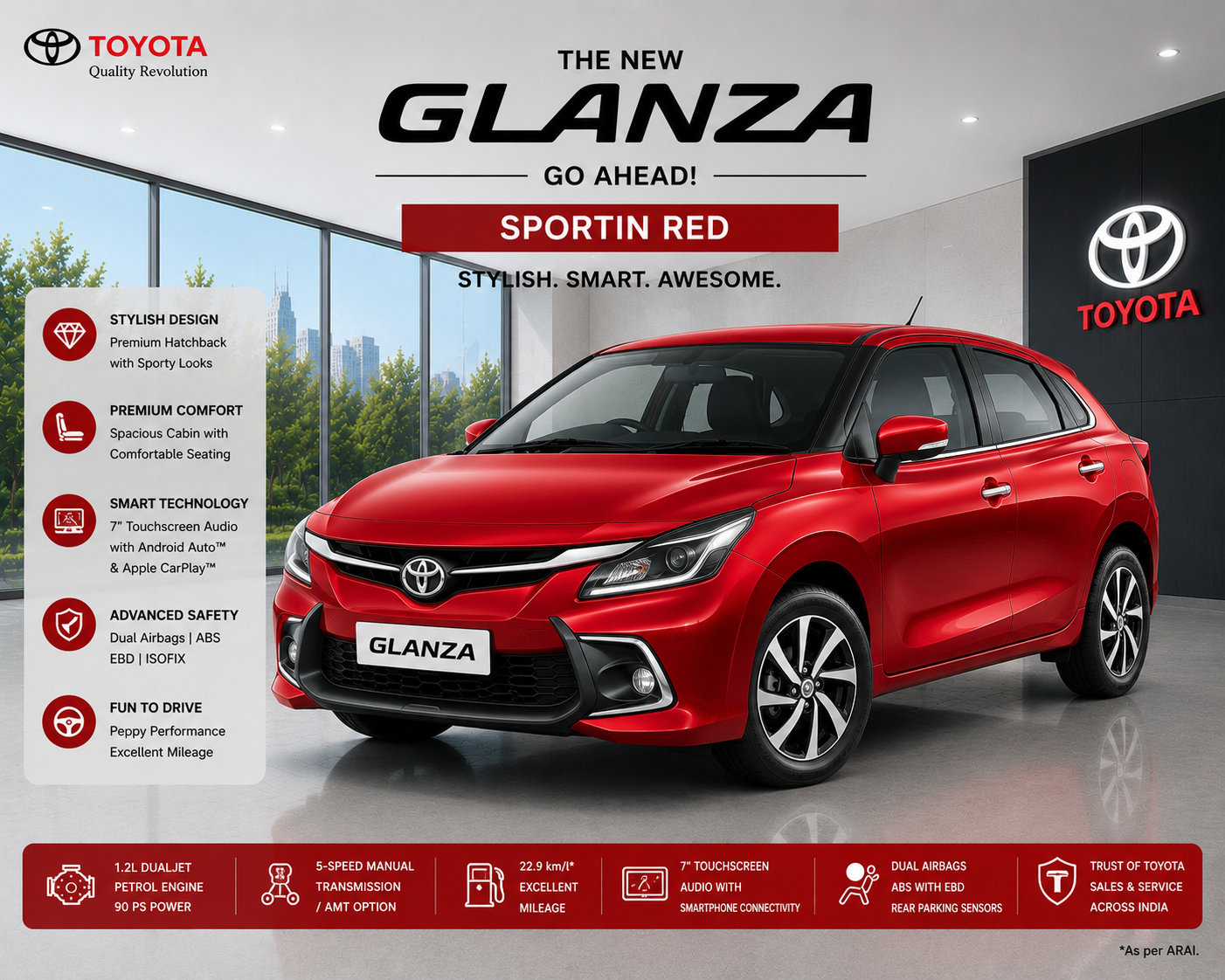 Toyota Glanza Sporting Red Touch Up Spray Paint – OEM Color Match