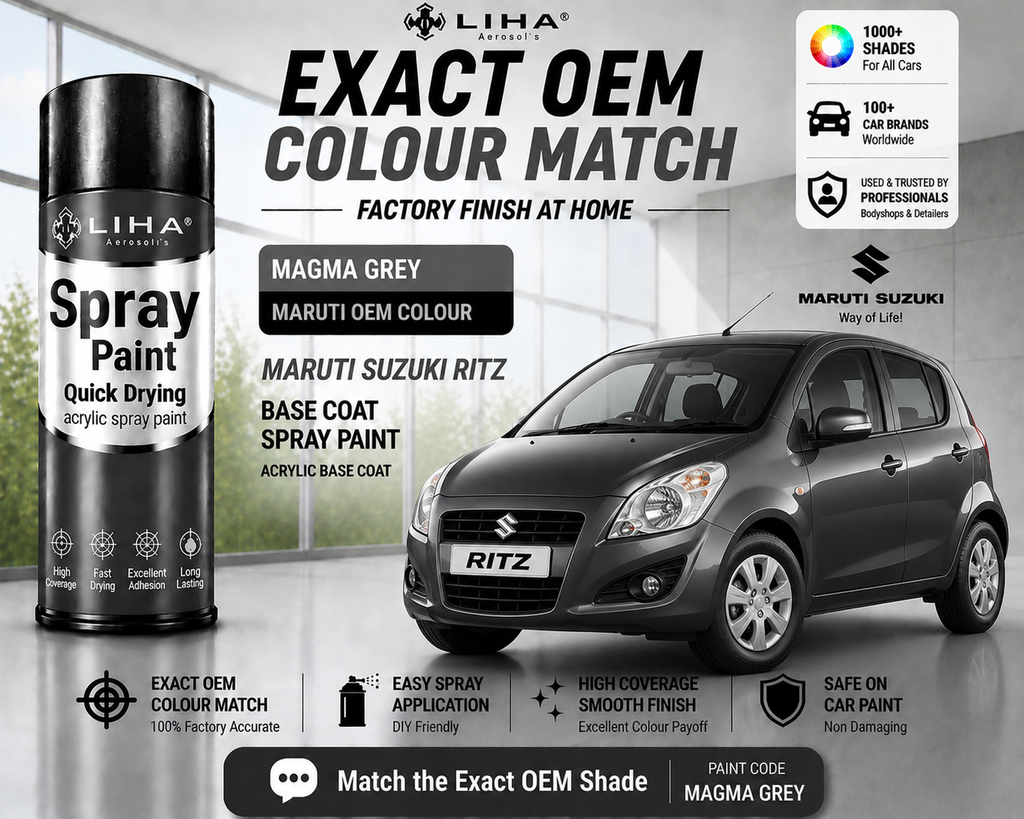 Maruti Suzuki Ritz Magma Grey Touch Up Spray Paint | OEM Automotive Aerosol Paint for Scratch Repair