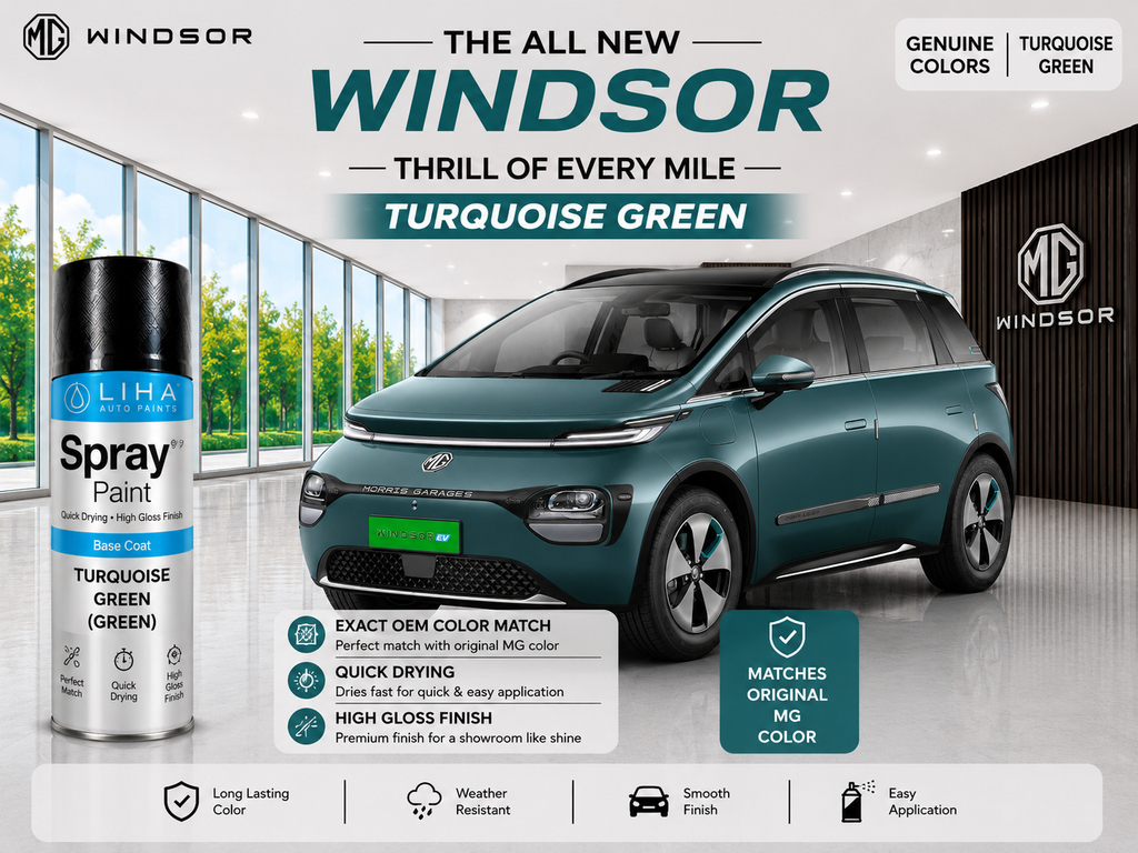 MG Windsor Turquoise Green Touch Up Spray Paint | OEM Automotive Aerosol Paint for Scratch Repair