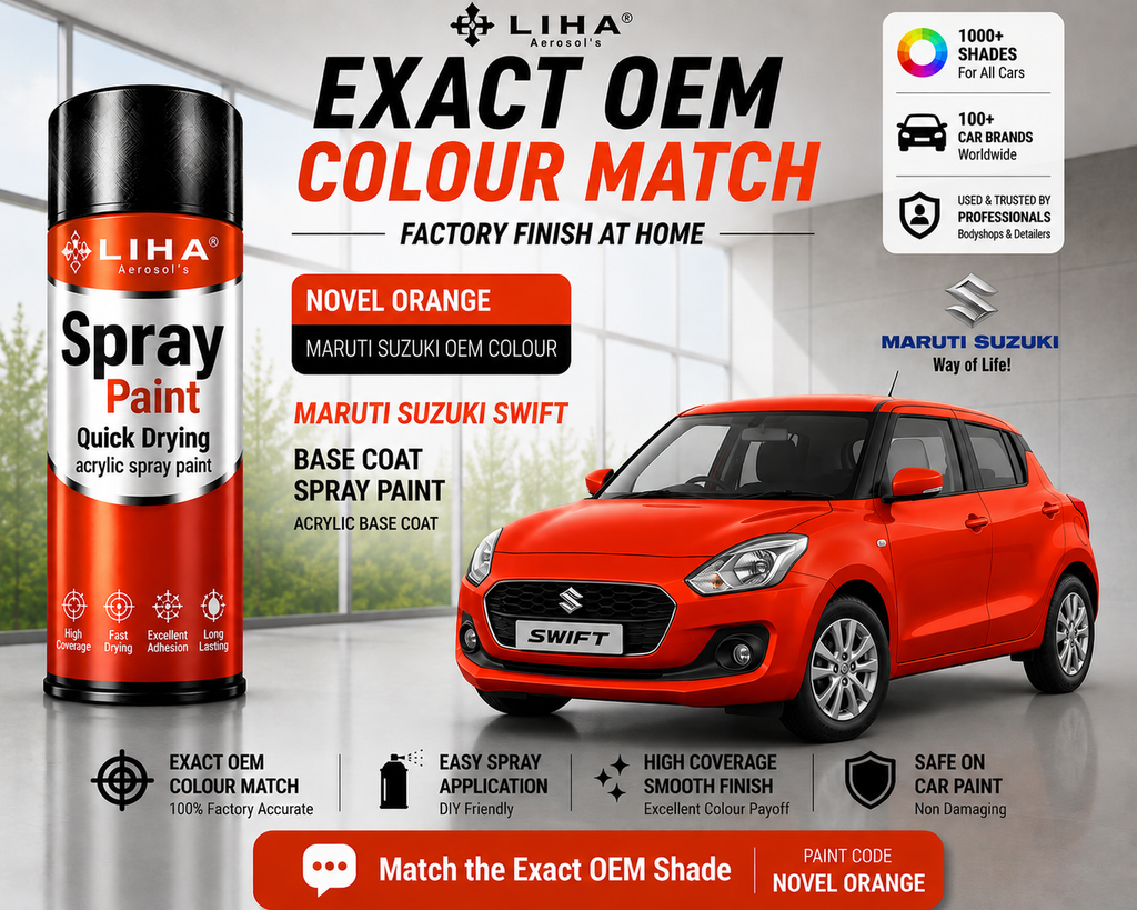 Maruti Suzuki Swift Novel Orange Touch Up Spray Paint – OEM Color Match