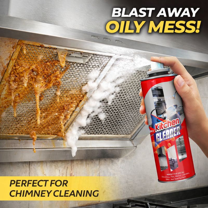 LIHA Kitchen Cleaner Spray 400ml – Powerful Grease & Oil Remover for Chimney, Exhaust Fan, Microwave, Tiles & Gas Stove