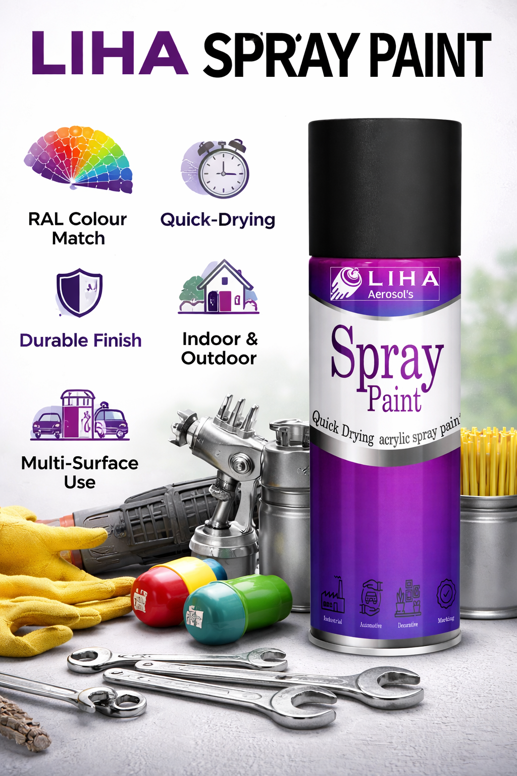 LIHA Clear Coat Spray – Transparent Protective Gloss Finish 400ml