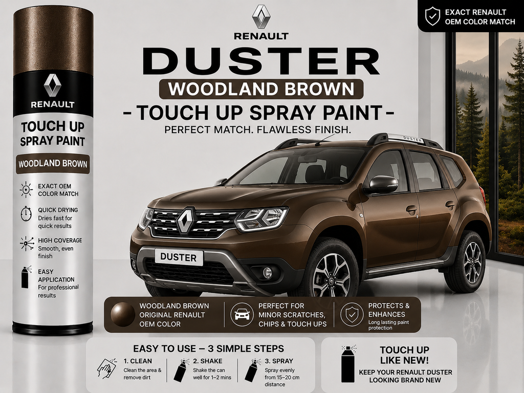 Renault Duster Woodland Brown Touch Up Spray Paint – OEM Color Match | LIHA Aerosols 500ml