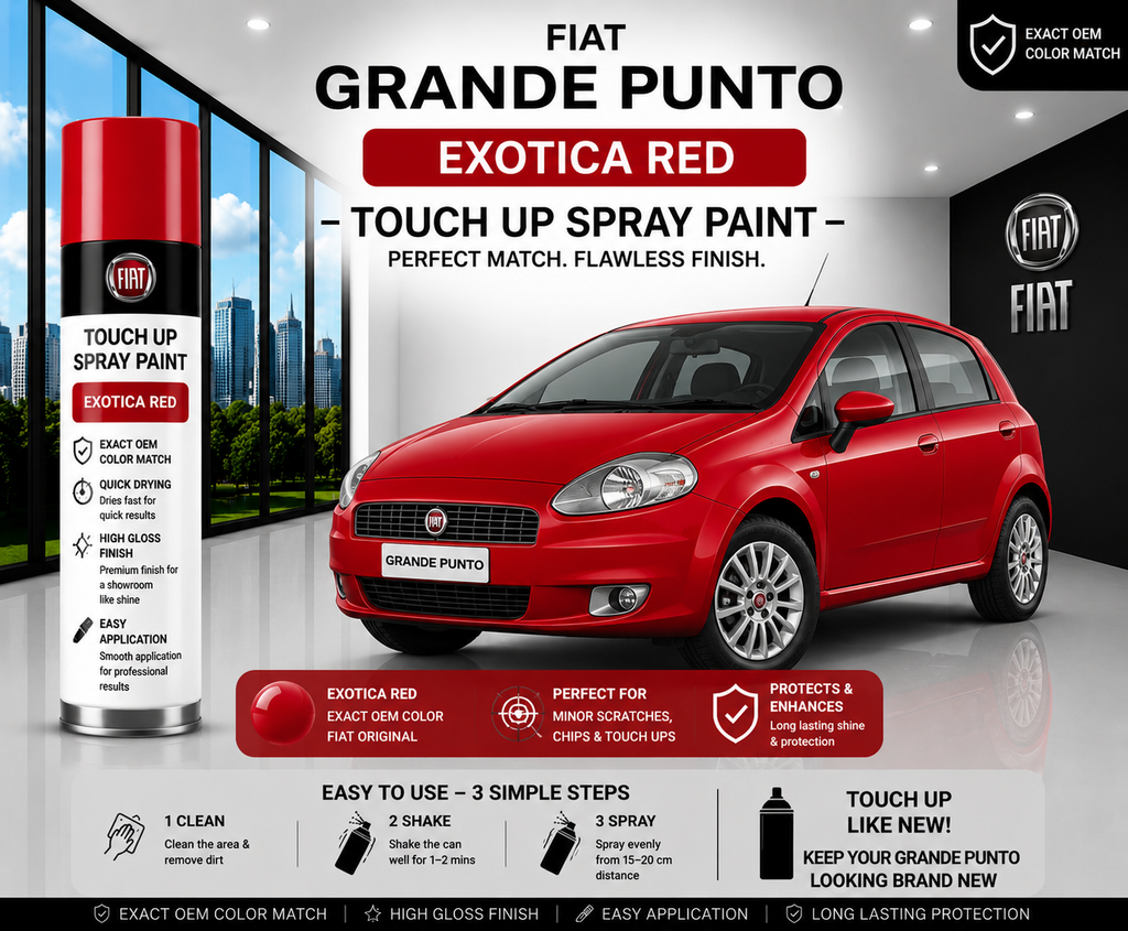 FIAT Grande Punto Exotica Red Touch Up Spray Paint – OEM Color Match | LIHA Aerosols 500ml