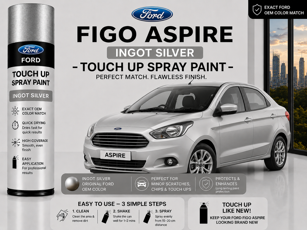 Ford Figo Aspire Ingot Silver Touch Up Spray Paint – OEM Color Match | LIHA Aerosols 500ml