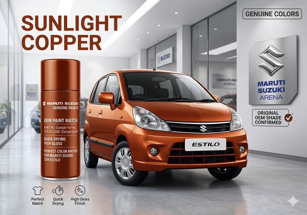 Maruti Suzuki Zen Estilo Sunlight Copper | OEM Color Match | Base Coat | Metallic Finish | Quick Dry