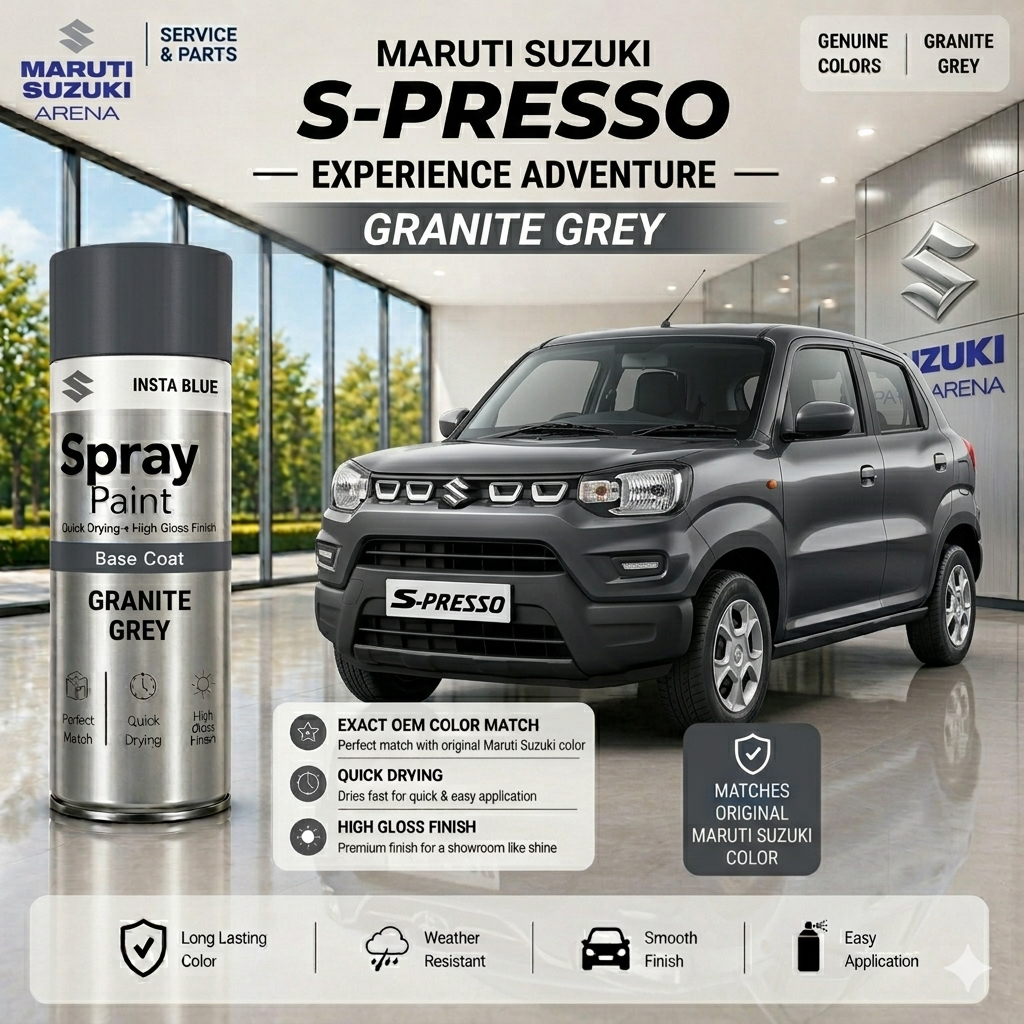 Maruti Suzuki S-Presso Granite Grey | OEM Color Match | Base Coat | Metallic Finish | Quick Dry