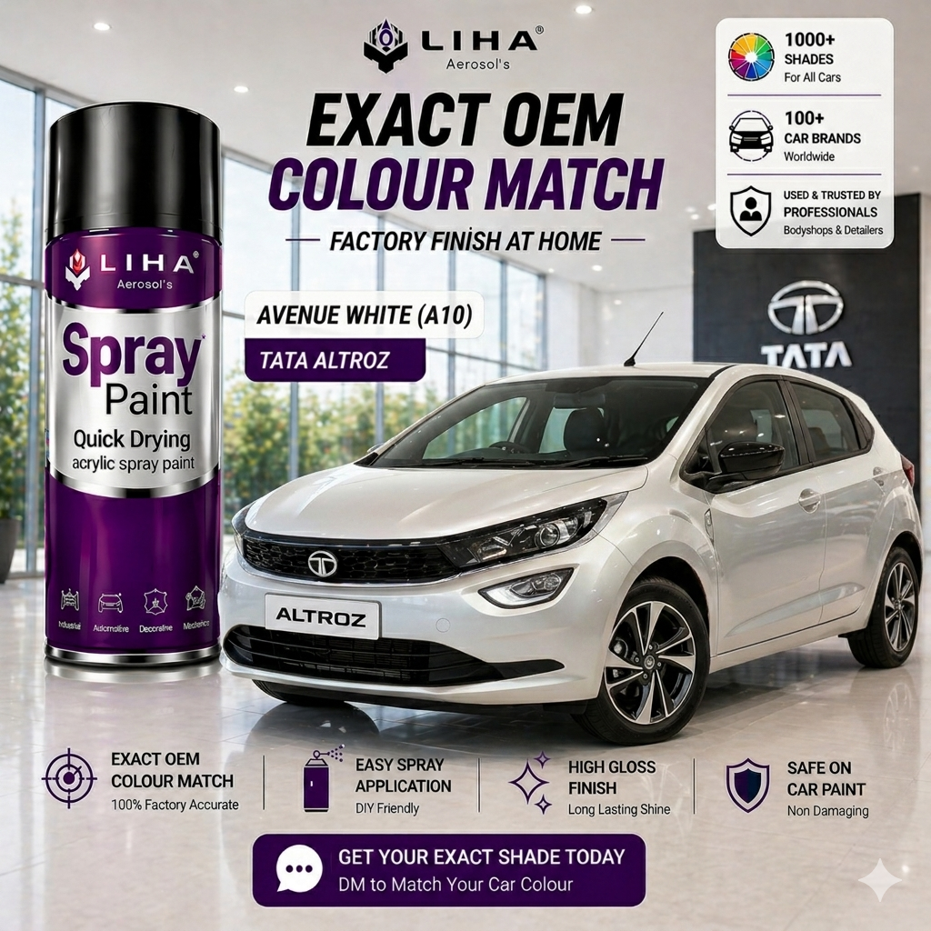Tata Altroz Avenue White | OEM Color Match | Base Coat | High Gloss Finish | Quick Dry