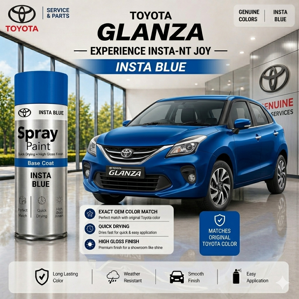 Toyota Glanza Insta Blue | OEM Color Match | Base Coat | Metallic Finish | Quick Dry