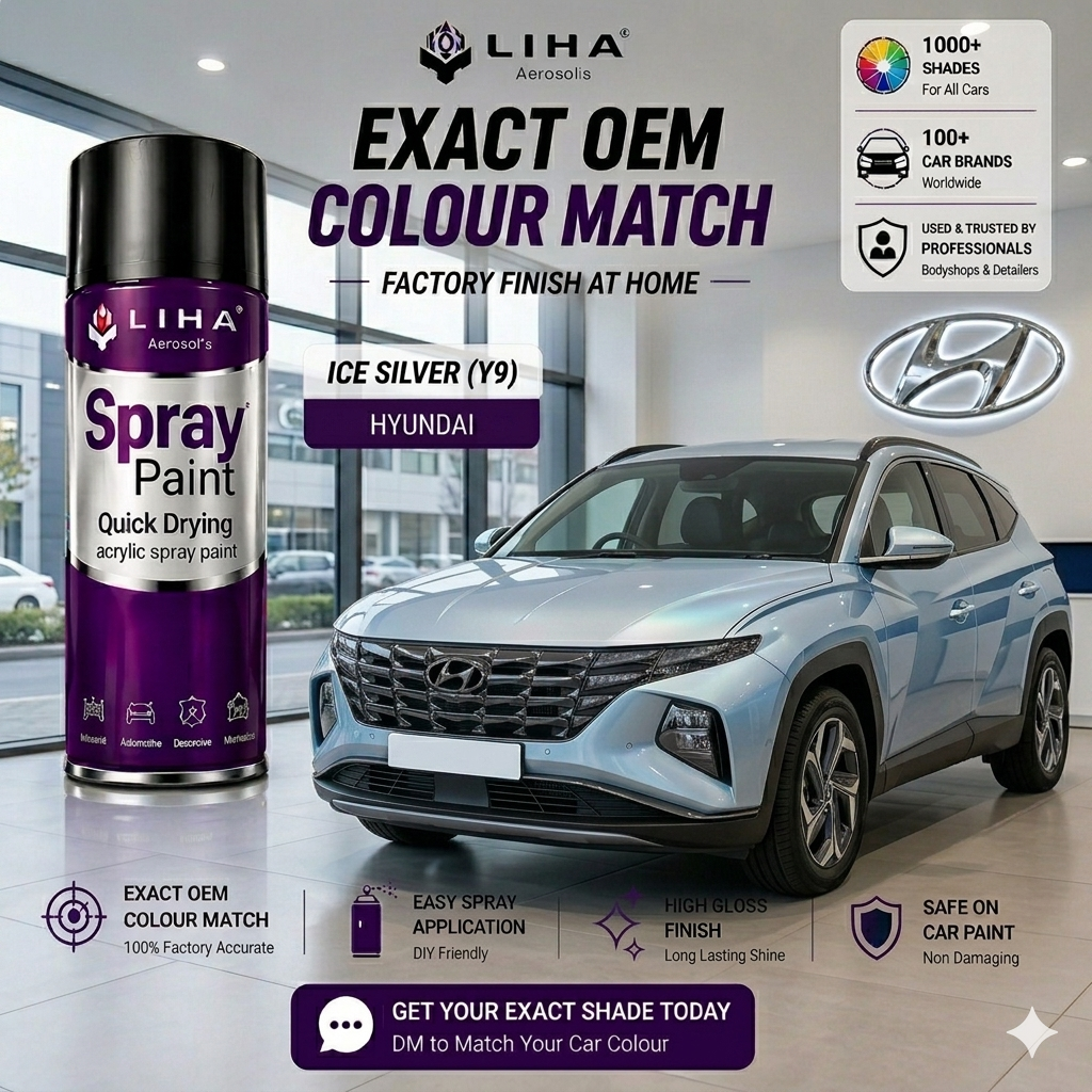 Hyundai Ice Silver | OEM Color Match | Base Coat | Metallic Finish | Quick Dry