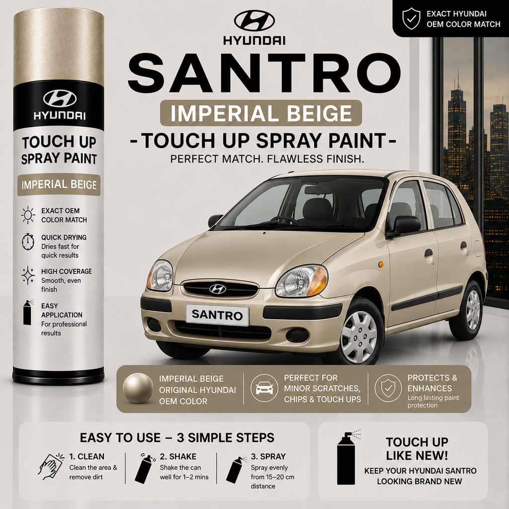 Hyundai Santro Imperial Beige Touch Up Spray Paint – OEM Color Match | LIHA Aerosols 500ml