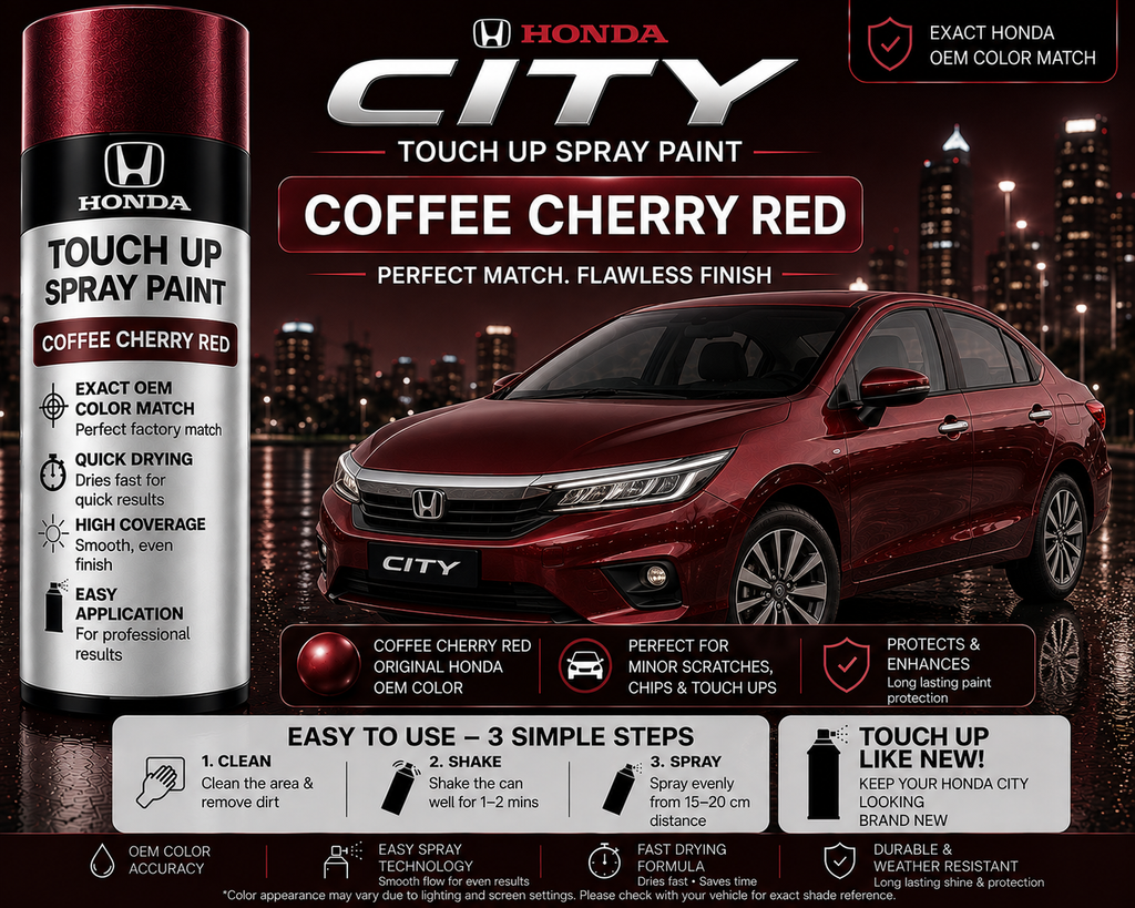 Honda City Coffee Cherry Red Touch Up Spray Paint – OEM Color Match | LIHA Aerosols 500ml
