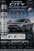 Honda City Polished Grey OEM Color Match Touch Up Spray Paint 500ml | LIHA Aerosols Automotive Paint