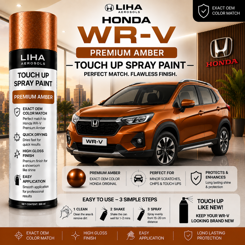 Honda WR-V Premium Amber Touch Up Spray Paint – OEM Color Match | LIHA Aerosols 500ml