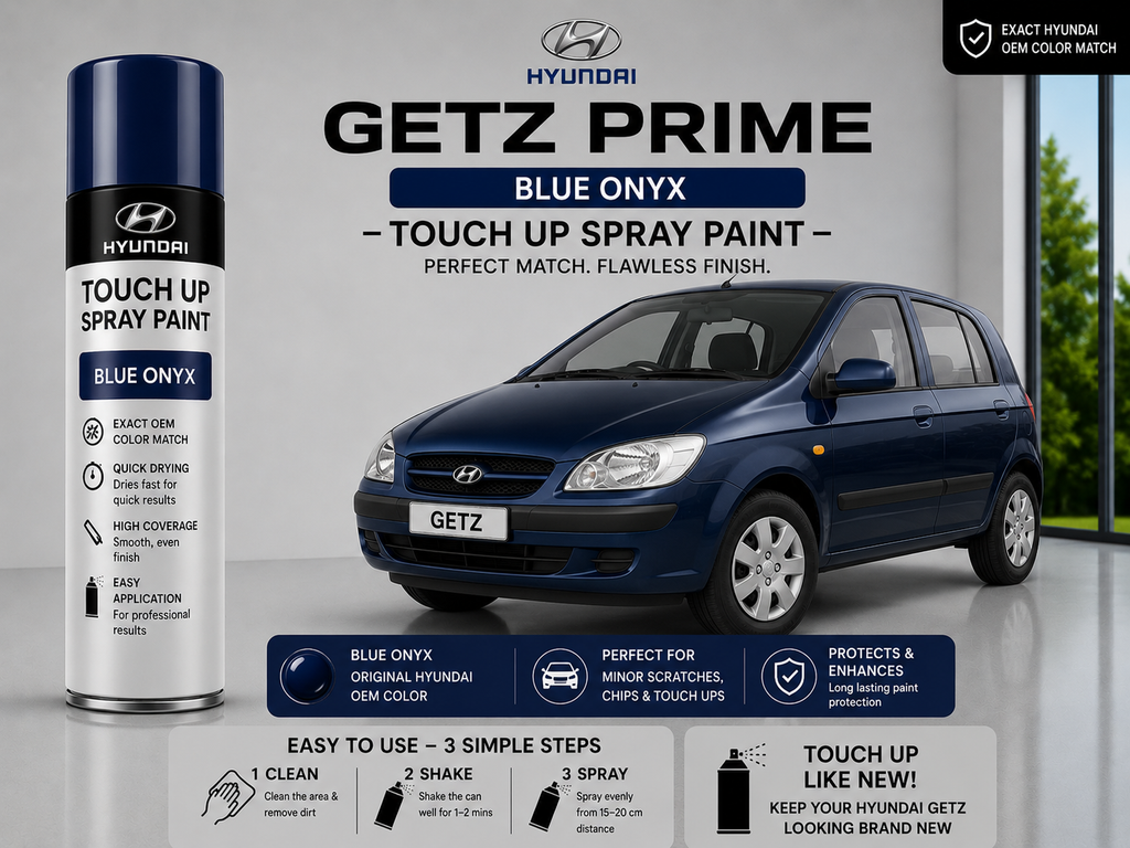 Hyundai Getz Prime Onyx Blue Touch Up Spray Paint – OEM Color Match | LIHA Aerosols 500ml