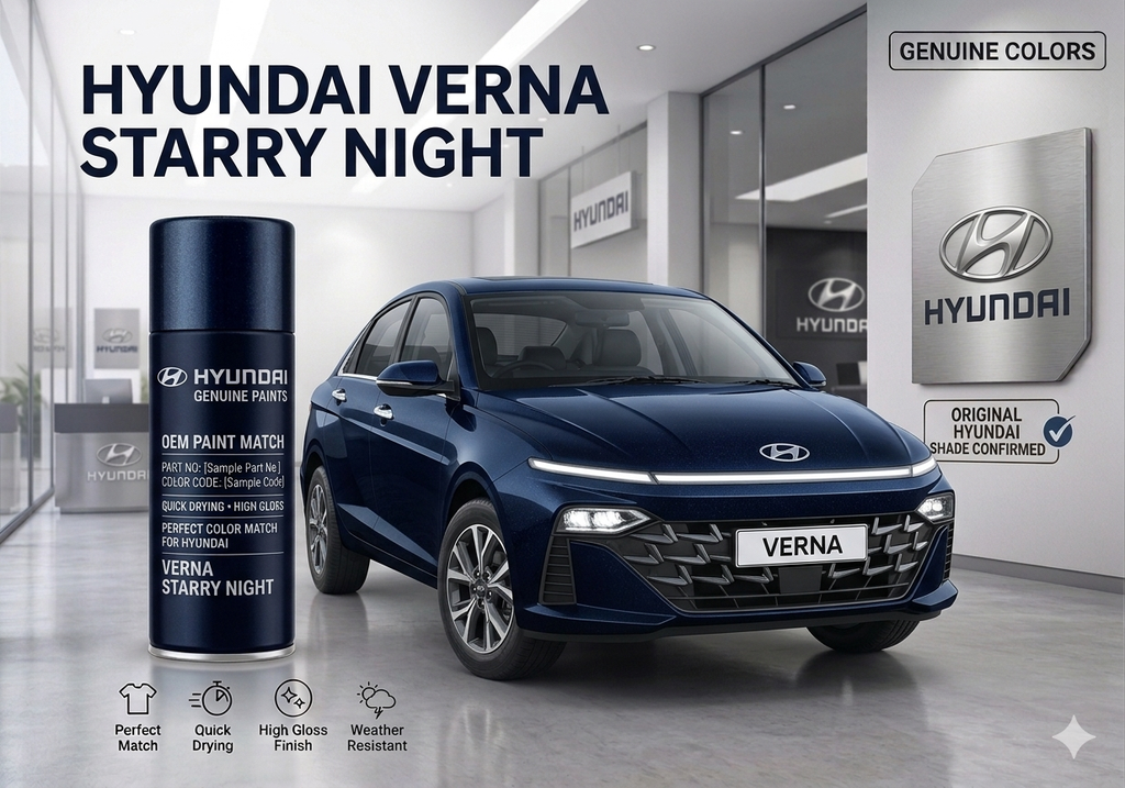 Hyundai Verna Starry Night | OEM Color Match | Base Coat | Metallic Finish | Quick Dry