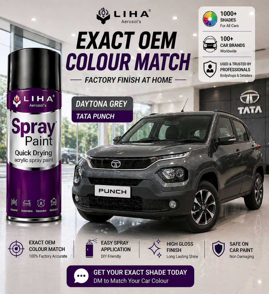 Tata Punch Daytona Grey | OEM Color Match | Base Coat | Metallic Finish | Quick Dry