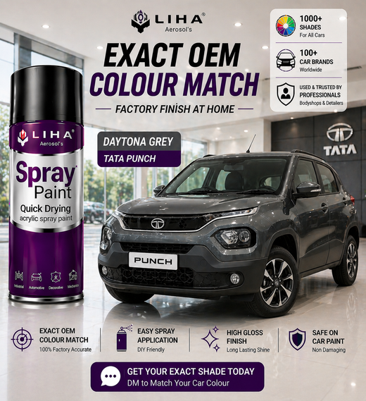 Tata Punch Daytona Grey | OEM Color Match | Base Coat | Metallic Finish | Quick Dry