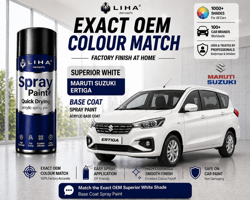 Maruti Suzuki WagonR Superior White PU Spray Paint – OEM Factory Match | LIHA Aerosols