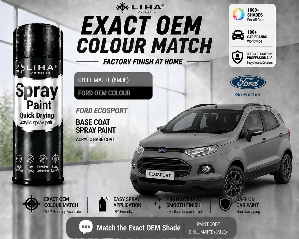 Ford EcoSport Chill Matte (8MJE) PU Spray Paint – OEM Factory Match Car Paint | LIHA Aerosols