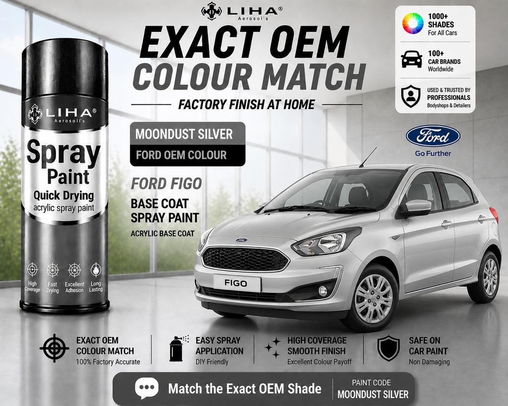 Ford Figo Moondust Silver Touch Up Spray Paint | OEM Automotive Aerosol Paint for Scratch Repair