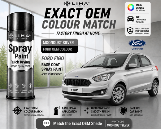 Ford Figo Moondust Silver Touch Up Spray Paint | OEM Automotive Aerosol Paint for Scratch Repair