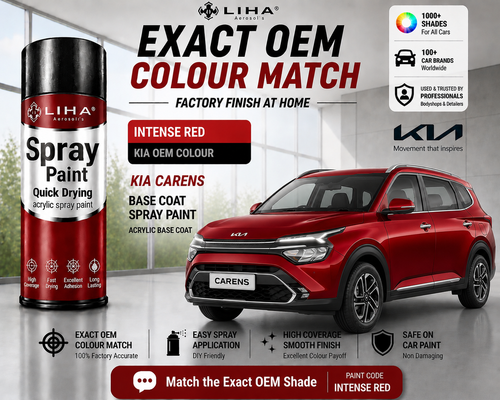 Kia Carens Intense Red Touch Up Spray Paint | OEM Automotive Aerosol Paint for Scratch Repair