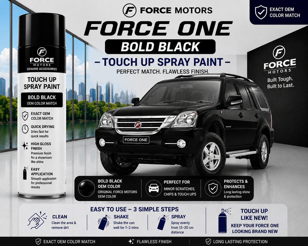 Force One Bold Black Touch Up Spray Paint | OEM Automotive Aerosol Paint for Scratch Repair