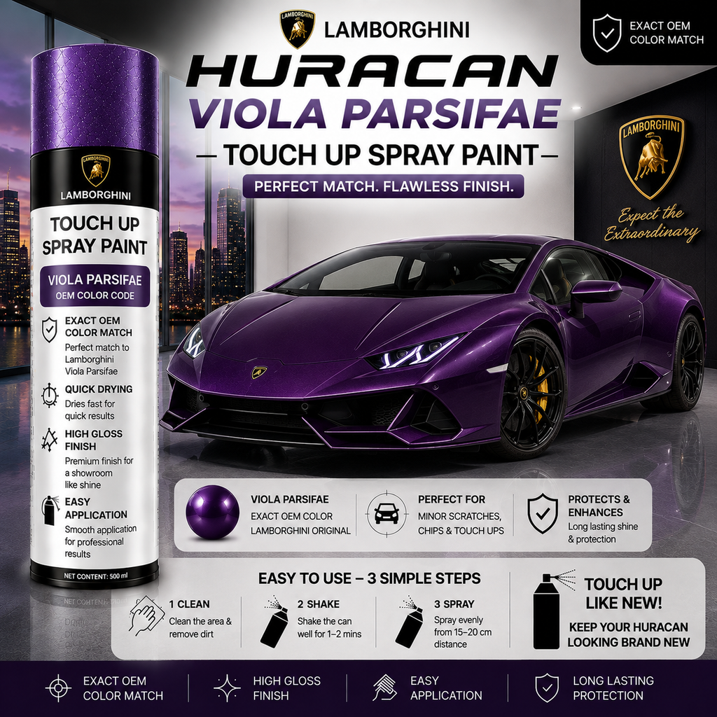 Lamborghini Huracán Viola Parsifae Touch Up Spray Paint – OEM Color Match | LIHA Aerosols 500ml Product Title