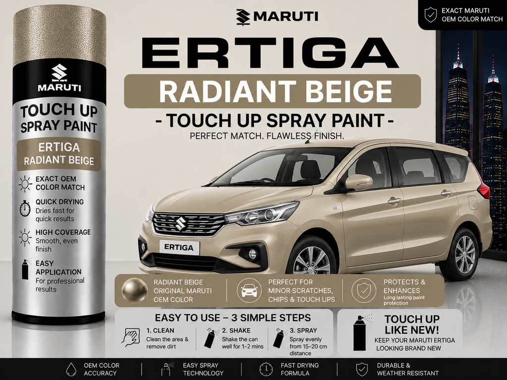 Maruti Suzuki Ertiga Radiant Beige Touch Up Spray Paint – OEM Color Match | LIHA Aerosols 500ml