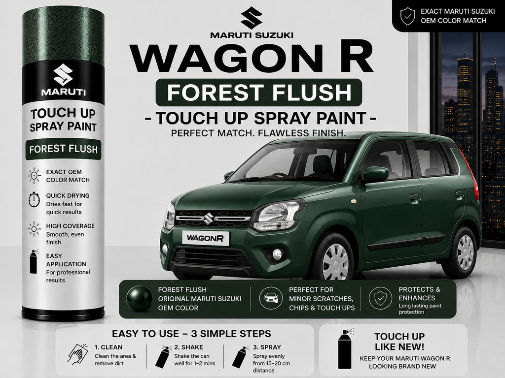 Maruti Suzuki Wagon R Forest Flush Touch Up Spray Paint – OEM Color Match | LIHA Aerosols 500ml