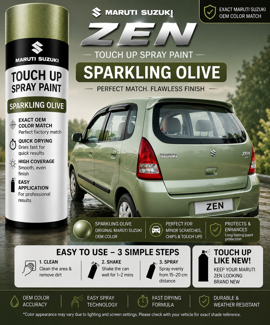 Maruti Suzuki Zen Sparkling Olive Touch Up Spray Paint – OEM Color Match | LIHA Aerosols 500ml