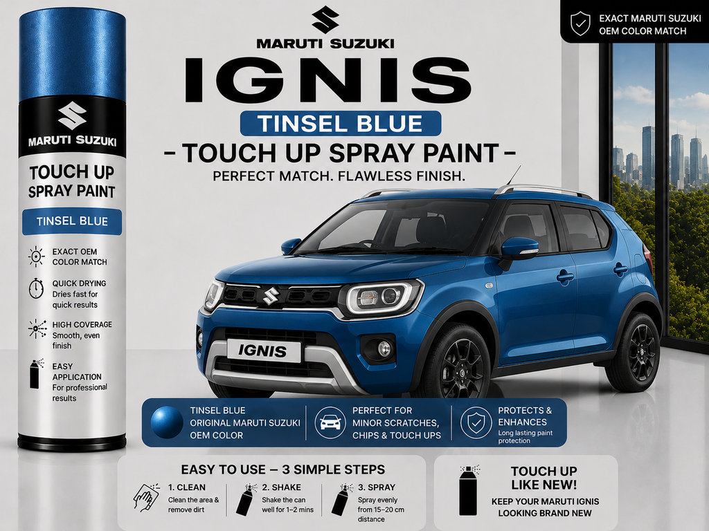 Maruti Suzuki Ignis Tinsel Blue Touch Up Spray Paint – OEM Color Match | LIHA Aerosols 500ml