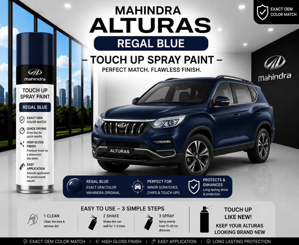 Mahindra Alturas G4 Regal Blue Touch Up Spray Paint – OEM Color Match | LIHA Aerosols 500ml