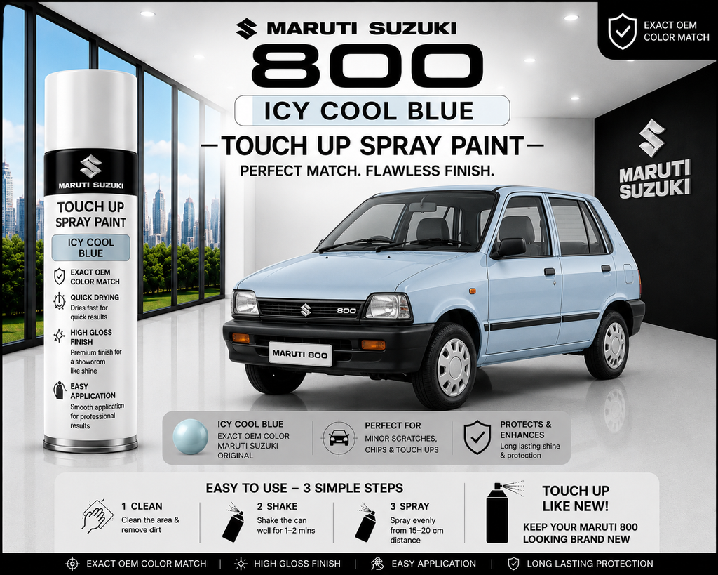 Maruti 800 Icy Cool Blue Touch Up Spray Paint – OEM Color Match | LIHA Aerosols 500ml
