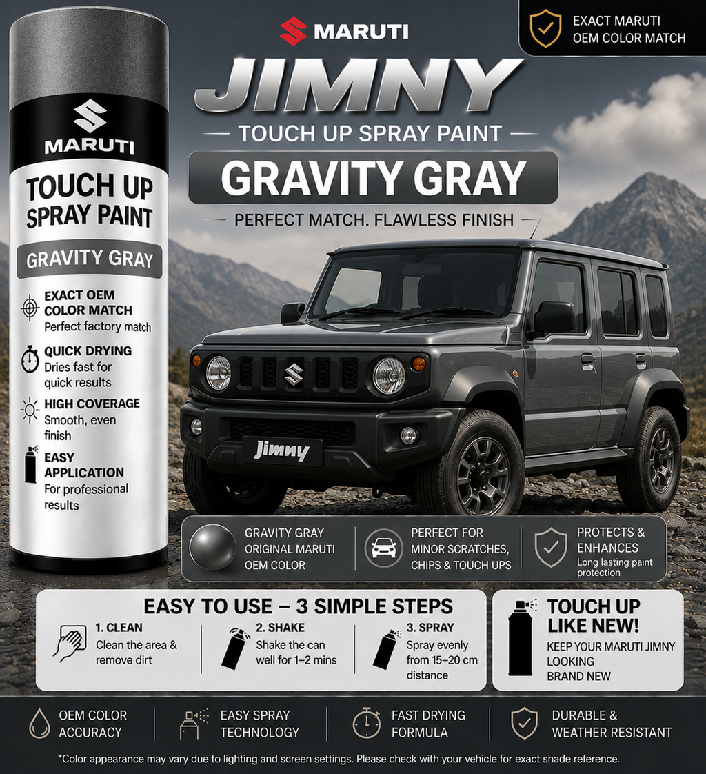 Maruti Suzuki Jimny Gravity Gray Touch Up Spray Paint – OEM Color Match | LIHA Aerosols 500ml