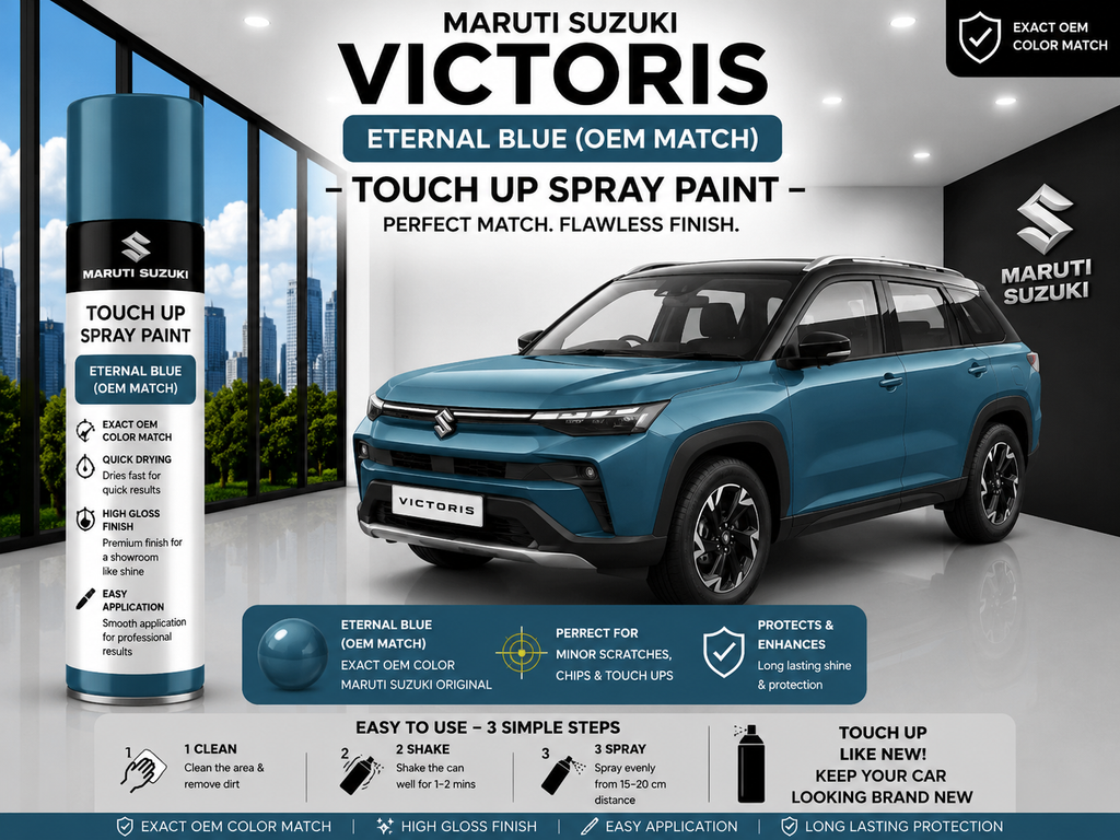Maruti Suzuki Vitara Brezza Victoris Eternal Blue Touch Up Spray Paint – OEM Color Match | LIHA Aerosols 500ml