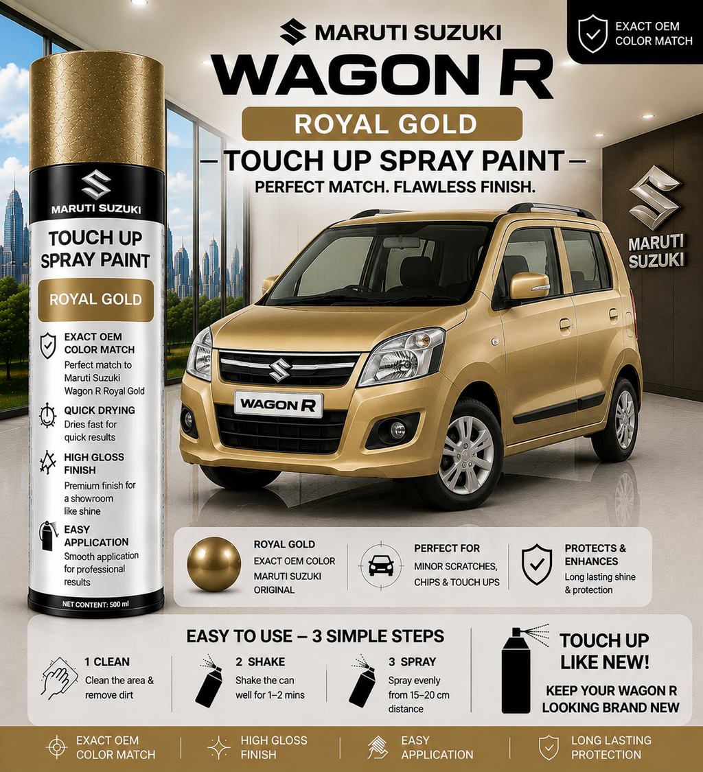 Maruti Suzuki Wagon R Royal Gold Touch Up Spray Paint – OEM Color Match | LIHA Aerosols 500ml