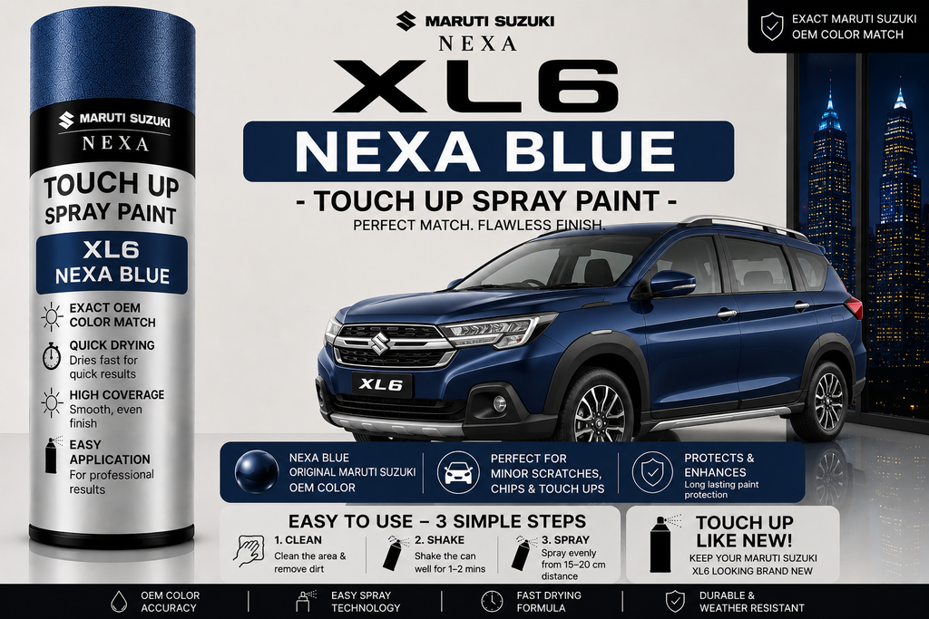 Maruti Suzuki XL6 Nexa Blue Touch Up Spray Paint – OEM Color Match | LIHA Aerosols 500ml